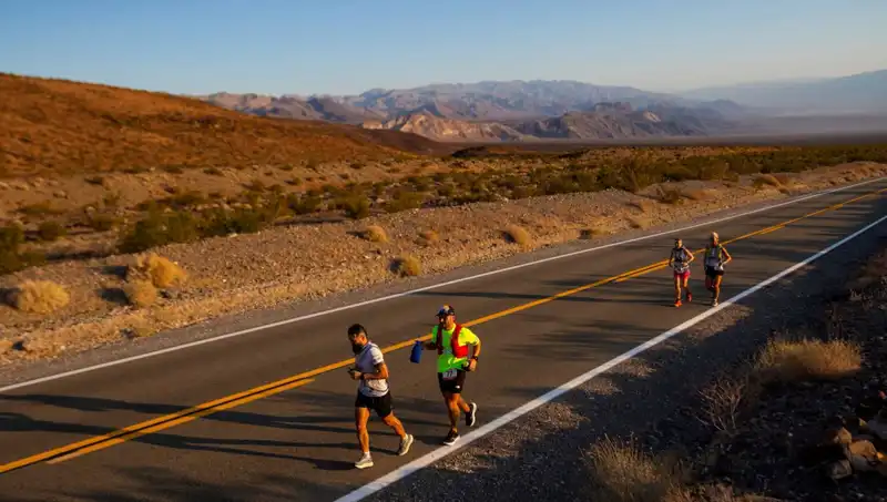 Ölüm Vadisi'nde Dünyanın En Zor Maratonuna Rekor Kıran Koşucu